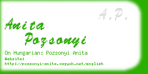 anita pozsonyi business card